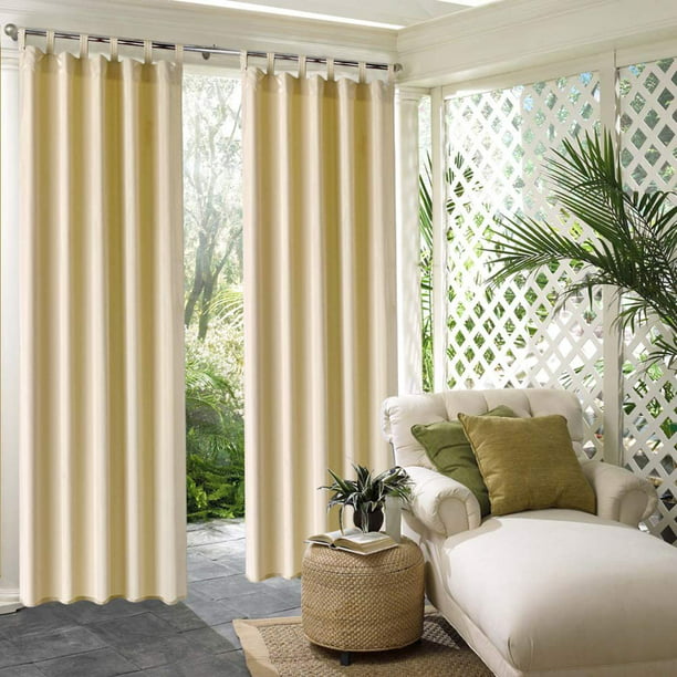 Gray RYB HOME Waterproof Curtains Outdoor Detachable Top Blackout Curtains Privacy UV Protection for Patio Door Terrace Pavilion Corridor Porch Lanai Deck W 100 x L 84 inch 1 Panel 